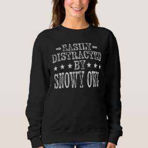 Easily Distracted By Snowy Owl Snowy Owl Sweatshirt