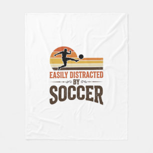 Easily Distracted By Soccer Vintage Shirt Design_1 Fleece Blanket