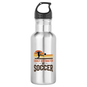 Easily Distracted By Soccer Vintage Shirt Design_1 Stainless Steel Water Bottle