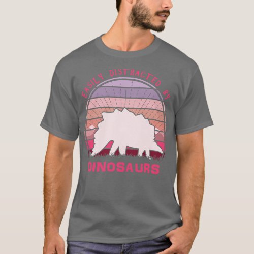 Easily Distracted By Stegosaurus Dinosaurs T_Shirt