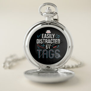 Easily Distracted by Tags Barbershop Quartet Pocket Watch