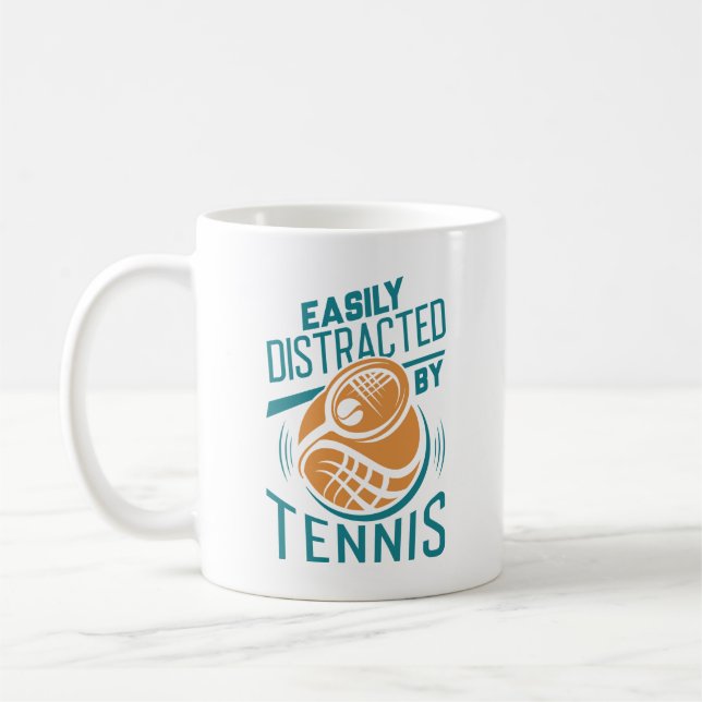 Easily Distracted By Tennis Coffee Mug (Left)