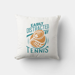 Easily Distracted By Tennis Throw Pillow