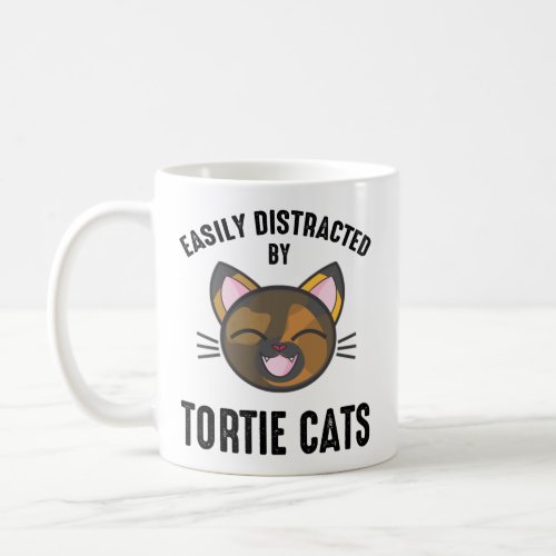 Easily Distracted By Tortie Cats Coffee Mug