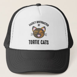 Easily Distracted By Tortie Cats Trucker Hat