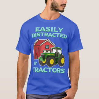 Easily Distracted By Tractors Farmer Ranch Herd T-Shirt