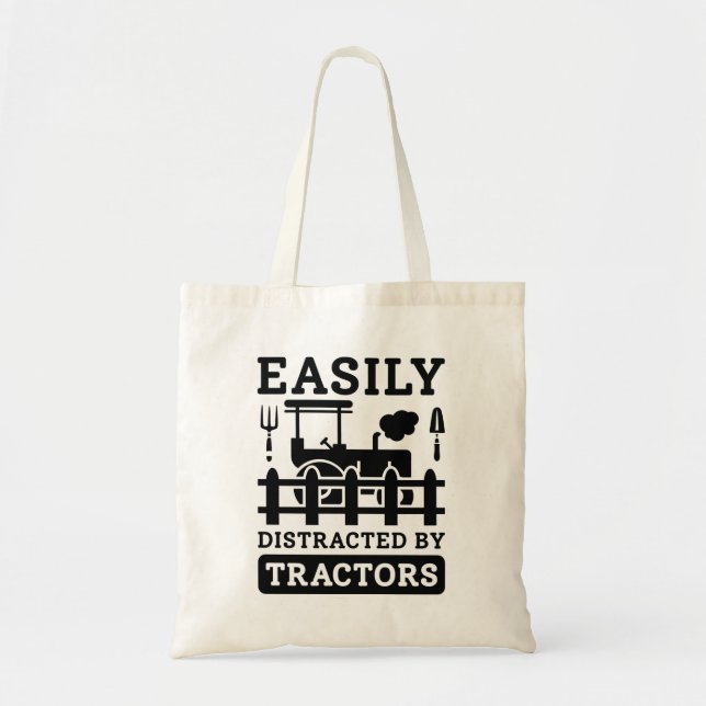 Easily Distracted By Tractors Tote Bag (Front)
