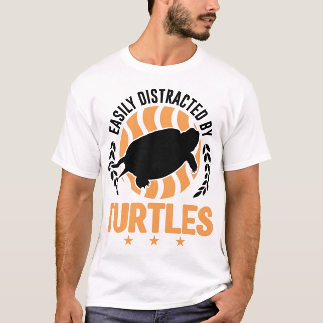 Easily Distracted By Turtles Mini Turtle T-Shirt (Front)