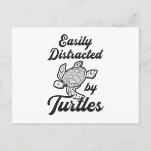 Easily Distracted By Turtles Turtle Lover Pet Gift Postcard