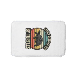 Easily Distracted By Turtles Vintage Graphic Shirt Bath Mat