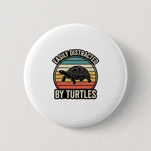 Easily Distracted By Turtles Vintage Graphic Shirt Button