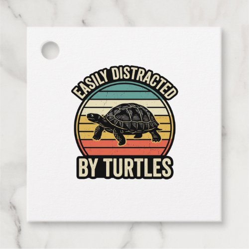 Easily Distracted By Turtles Vintage Graphic Shirt Favor Tags