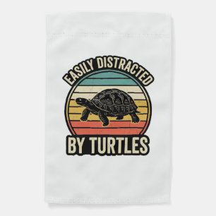 Easily Distracted By Turtles Vintage Graphic Shirt Garden Flag
