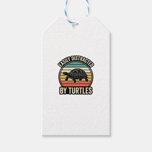 Easily Distracted By Turtles Vintage Graphic Shirt Gift Tags