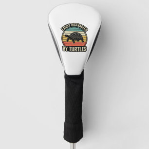 Easily Distracted By Turtles Vintage Graphic Shirt Golf Head Cover