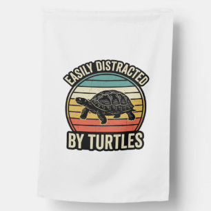 Easily Distracted By Turtles Vintage Graphic Shirt House Flag