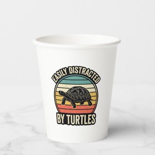 Easily Distracted By Turtles Vintage Graphic Shirt Paper Cups