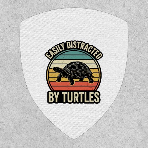 Easily Distracted By Turtles Vintage Graphic Shirt Patch