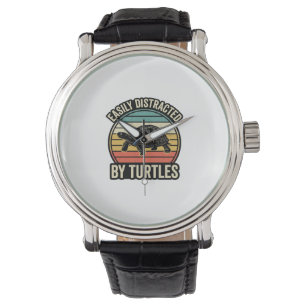 Easily Distracted By Turtles Vintage Graphic Shirt Watch