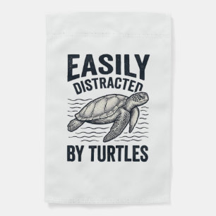 Easily Distracted By Turtles Vintage Shirt Design_ Garden Flag