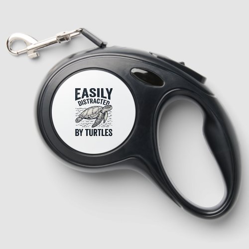 Easily Distracted By Turtles Vintage Shirt Design_ Retractable Pet Leash