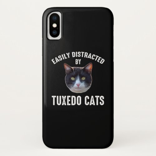 Easily Distracted By Tuxedo Cats iPhone X Case