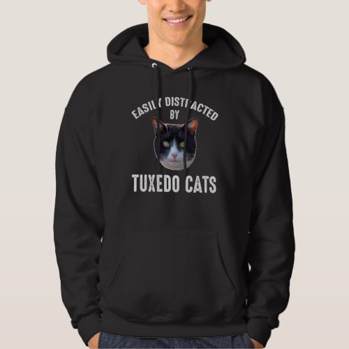 Easily Distracted By Tuxedo Cats Hoodie
