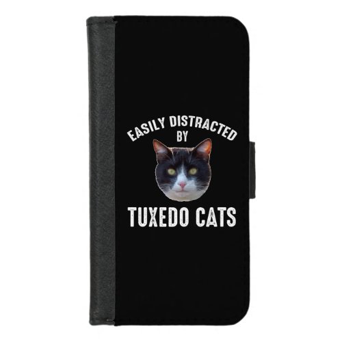 Easily Distracted By Tuxedo Cats iPhone 87 Wallet Case