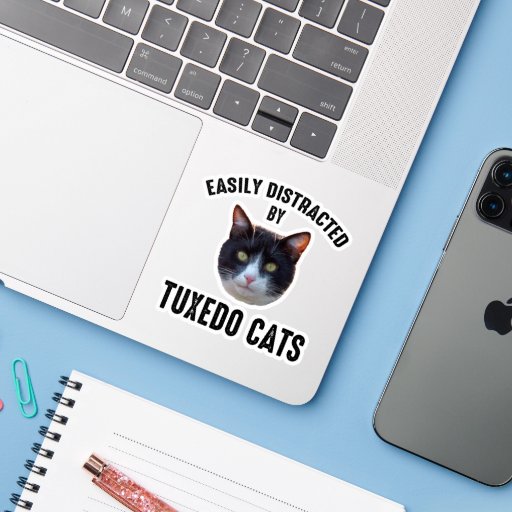 Easily Distracted By Tuxedo Cats Sticker