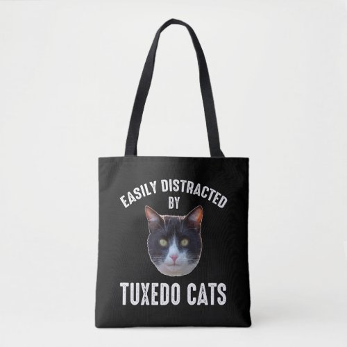 Easily Distracted By Tuxedo Cats Tote Bag