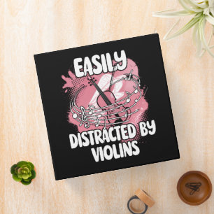 Easily Distracted By Violins 3 Ring Binder