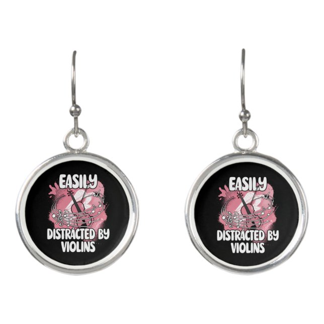 Easily Distracted By Violins Earrings (Front)