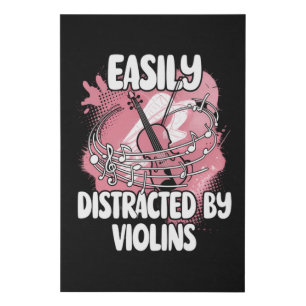 Easily Distracted By Violins Faux Canvas Print