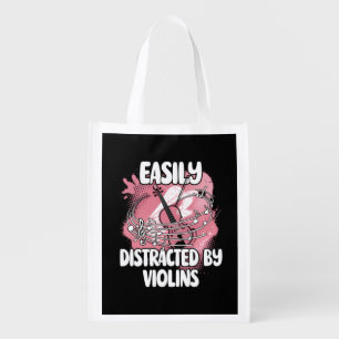 Easily Distracted By Violins Grocery Bag