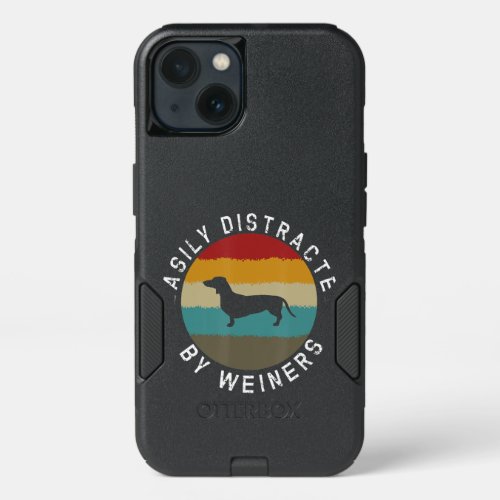 Easily Distracted by Weiners Dachshund Dog Dog lov iPhone 13 Case