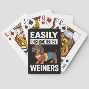 Easily Distracted By Weiners LGBTQ Rainbow Gay Poker Cards