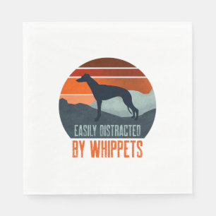 Easily Distracted By Whippets Dog Walking Napkins