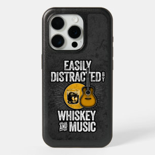 Easily Distracted by Whiskey and Music OtterBox iP iPhone 15 Pro Case