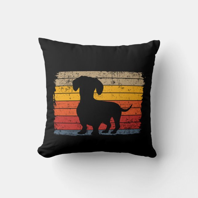 Easily Distracted By Wieners Funny Dachshund Throw Pillow (Front)