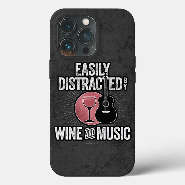 Easily Distracted by Wine and Music Case-Mate iPho Case-Mate iPhone Case (Back)