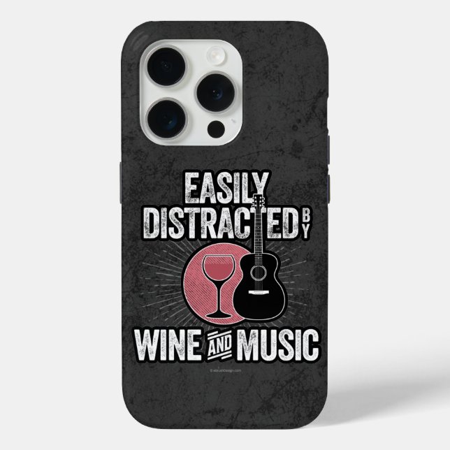 Easily Distracted by Wine and Music Case-Mate iPho iPhone Case (Back)