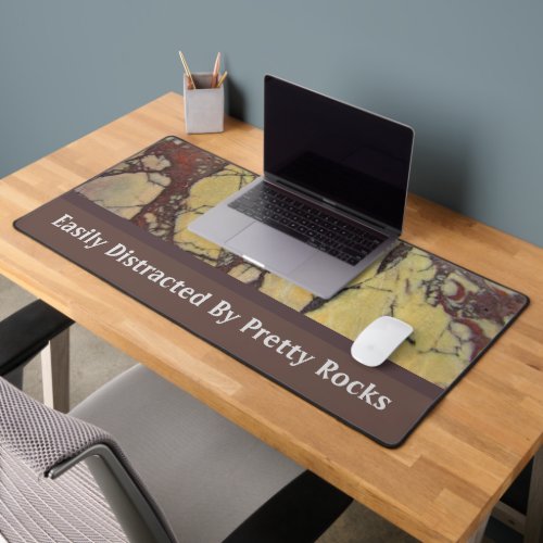 Easily Distracted Gemstone Humorous Pretty Stones Desk Mat