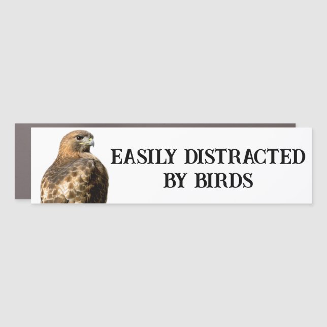 Easily Distracted.... - Red Tailed Hawk Car Magnet (Front)