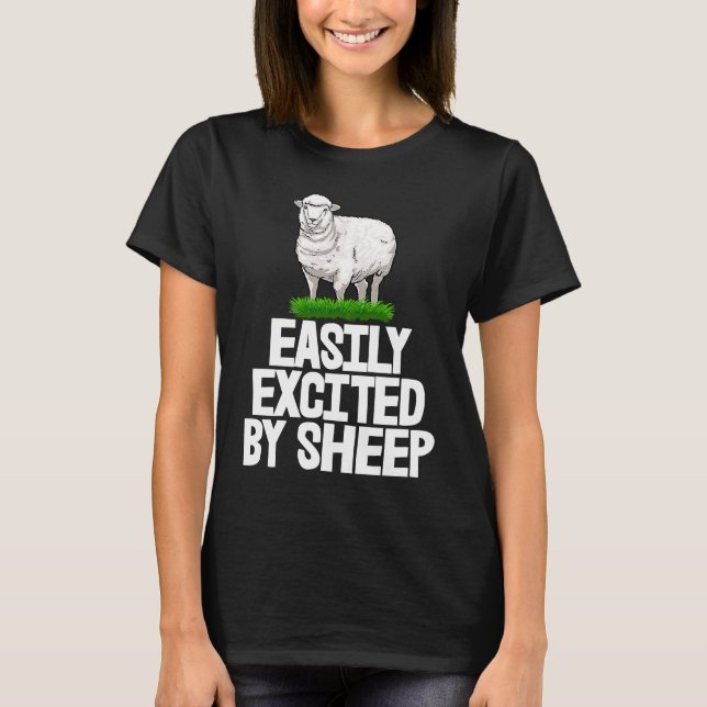 Easily Excited By White Sheep Furry Sheep Men T-Shirt (Front)