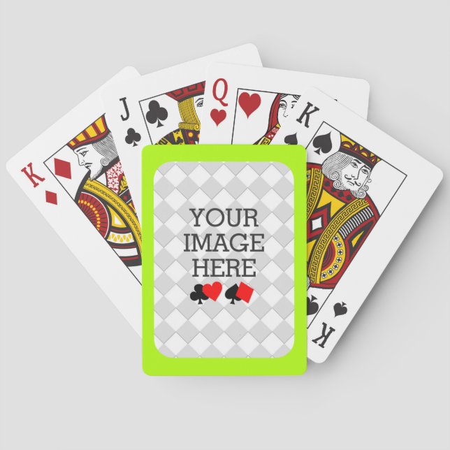 Easily Make Your Own Deck in One Step Lime Frame Poker Cards (Back)