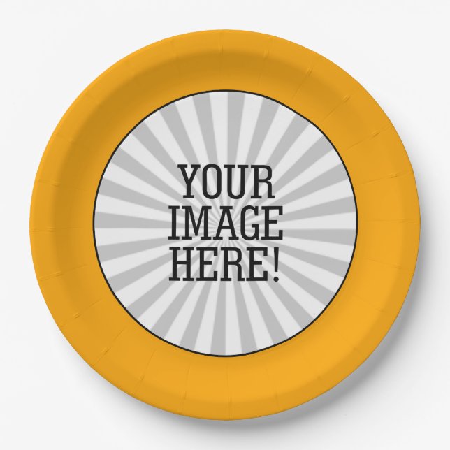 Easily Make Your Own in one step in Yellow Frame Paper Plates (Front)