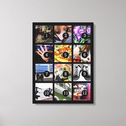 Easily Make Your Own Photo Art with 12 images Canvas Print