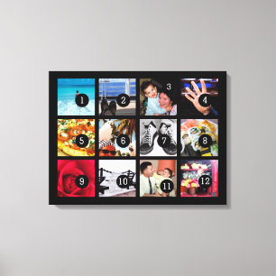 Easily Make Your Own Photo Art with 12 images Canvas Print