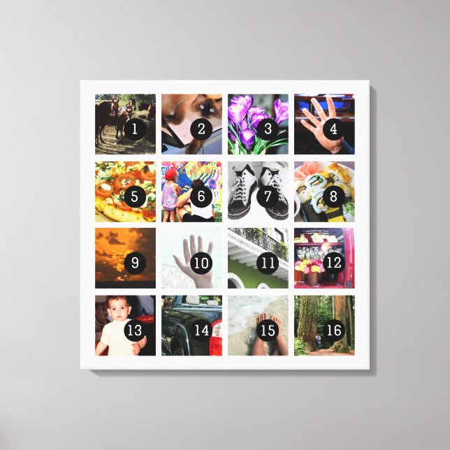 Easily Make Your Own Photo Art with 16 images! Canvas Print (Front)