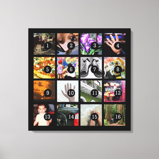Easily Make Your Own Photo Art with 16 images! Canvas Print (Front)
